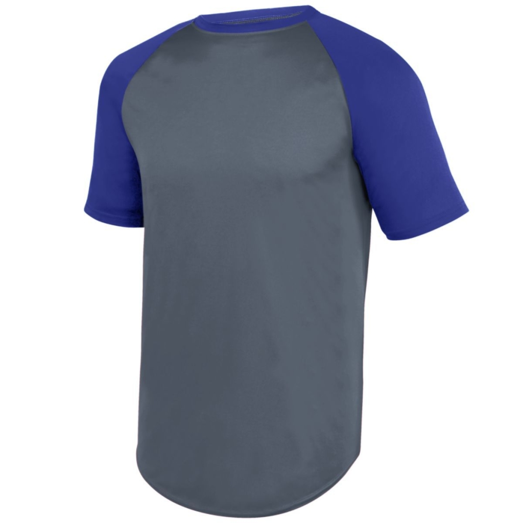 Youth Attain Wicking Two-Button Baseball Jersey