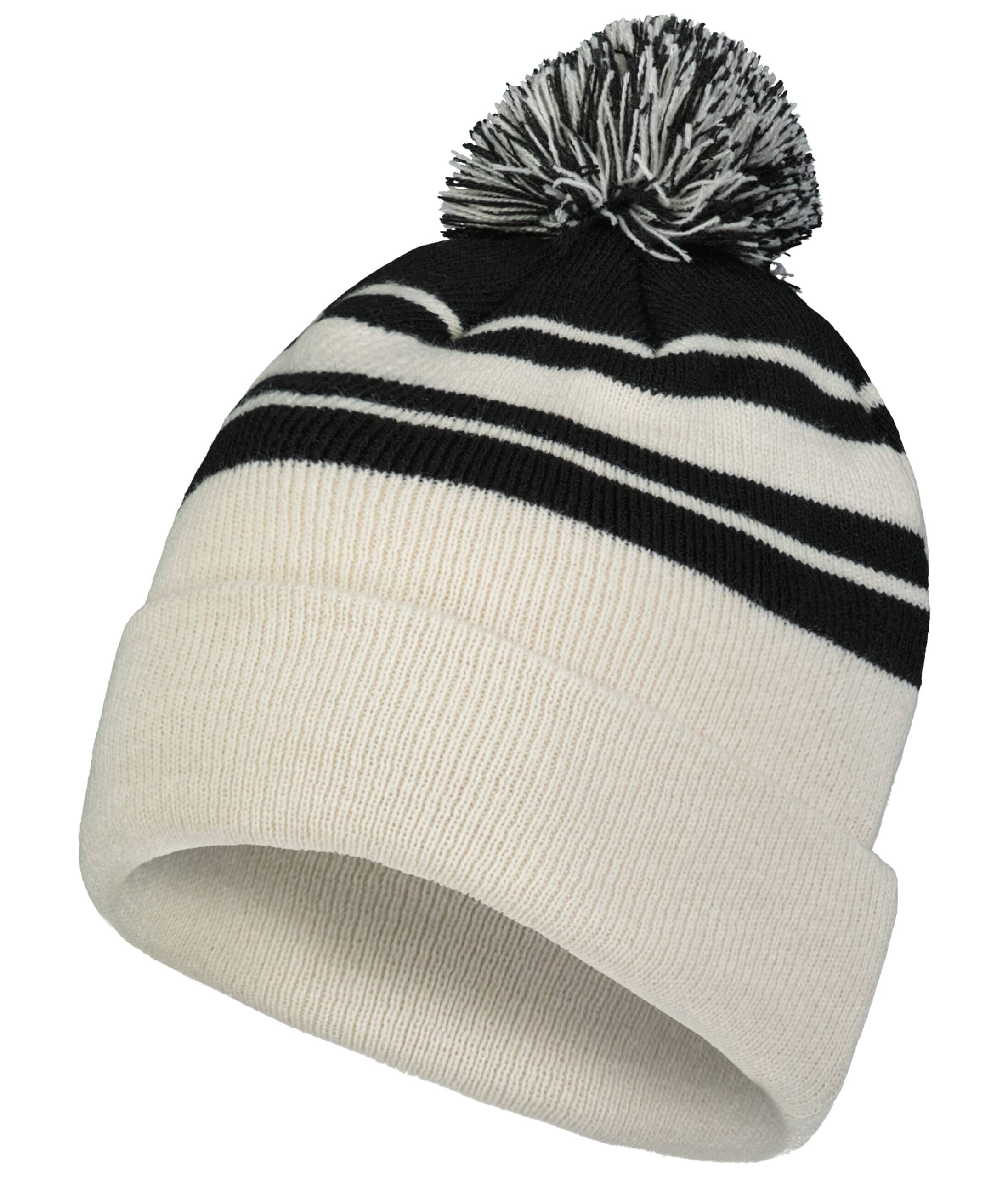 Knit Fold Over Pom-Pom Beanie - Image 3