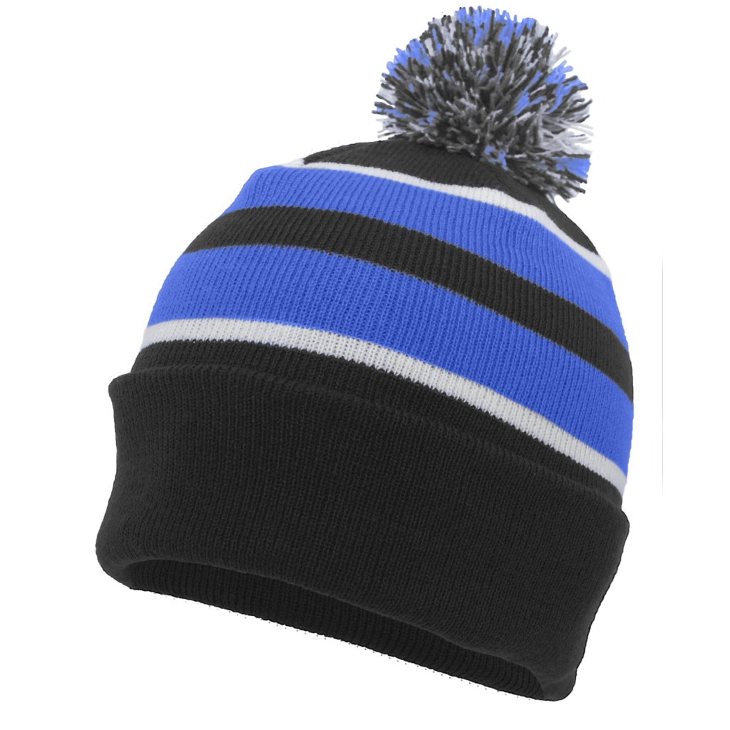 Knit Fold Over Pom-Pom Beanie