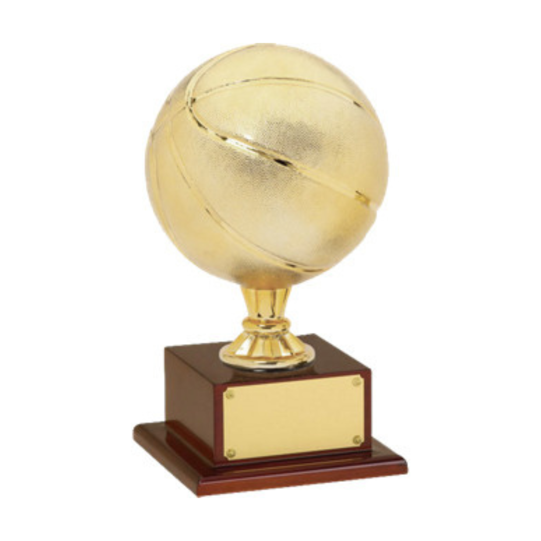 Bright Gold Finish Basketball Trophy - Image 1