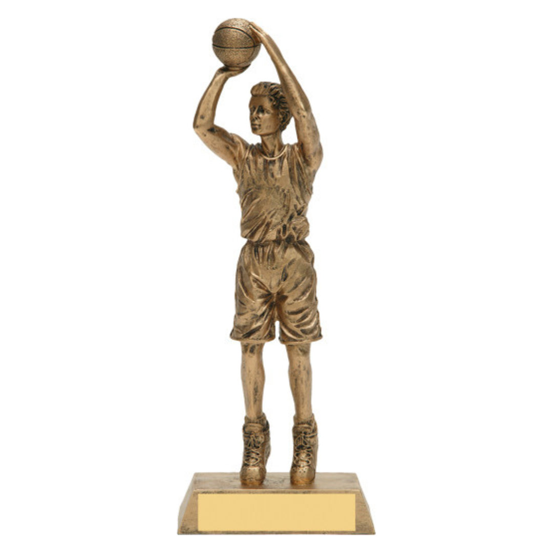 Men's Gold Basketball Tone Resin Trophy - Image 1