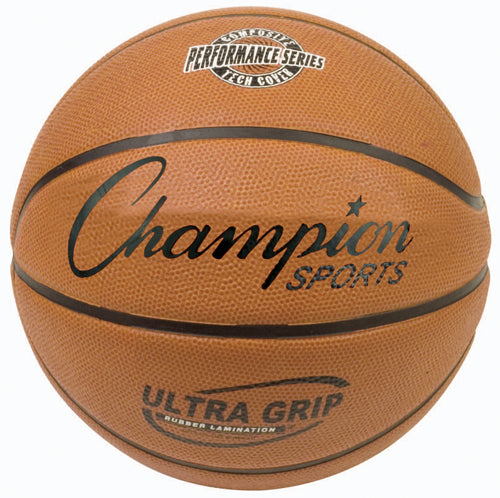 Rubber basketball built for camps, rec, and PE use.